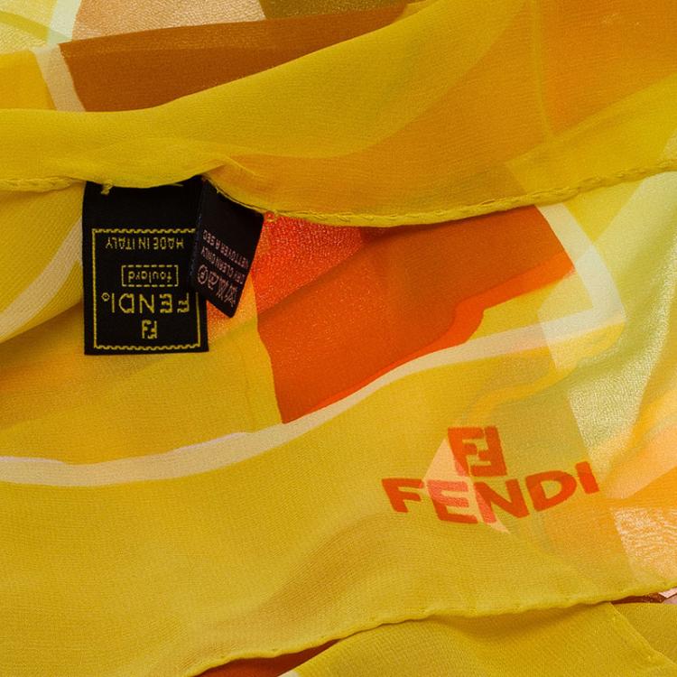 Pre Owned Fendi Multicolor Printed Silk Square Scarf