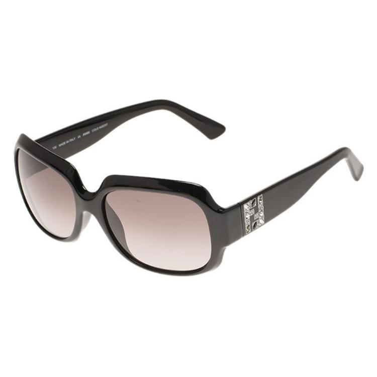 Pre Owned Fendi Black FS5011R Jewel Embellished Square Sunglasses