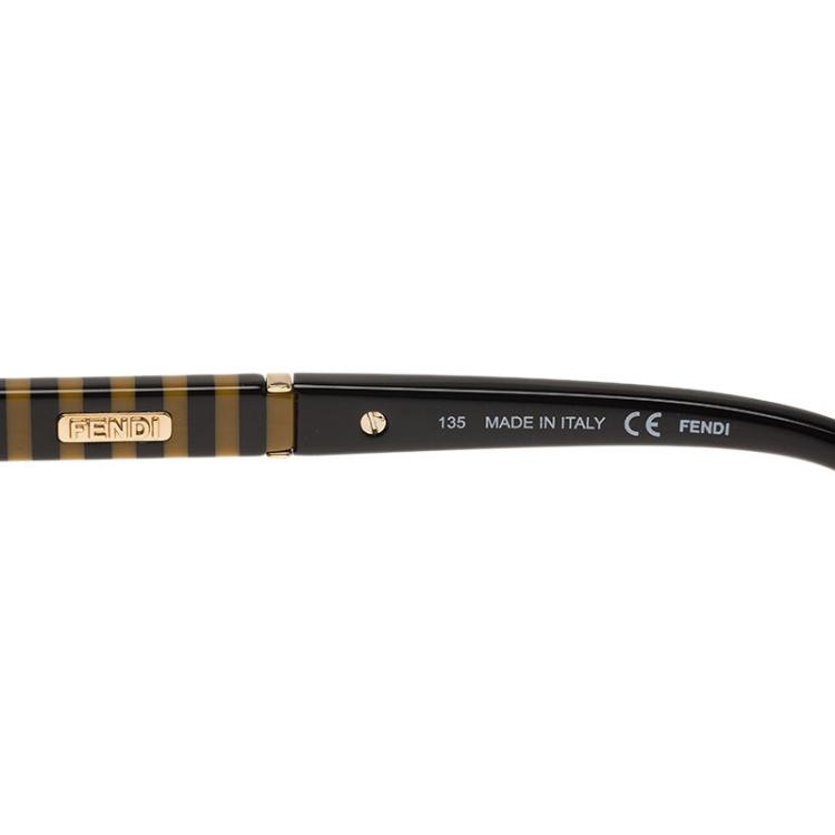 Pre Owned Fendi Black FS5348 Frame Round Sunglasses