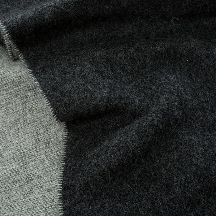 Pre Owned Fendi Grey Angora and Wool Blend Stole