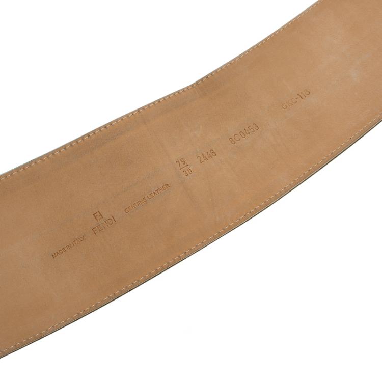 Pre Owned Fendi Chameleon Fabric and Leather High Waist Belt 75 CM