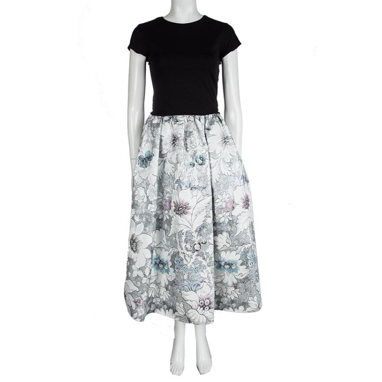 Fendi Floral Metallic Brocade Gathered Midi Skirt S Fendi | TLC