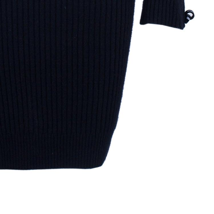 Pre Owned Fendi Black Rib Knit Sweater Dress M