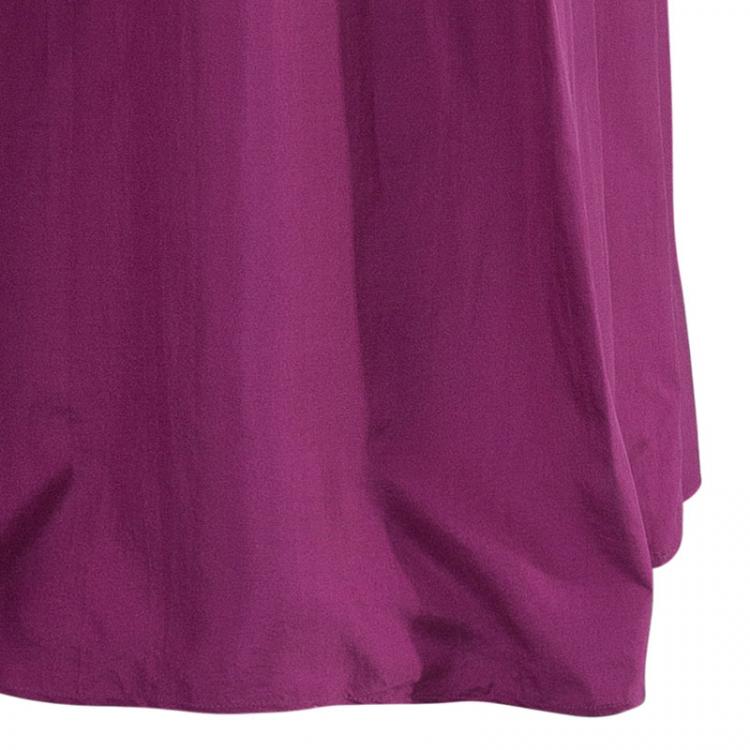 Pre Owned Fendi Fuschia Silk Maxi Dress M