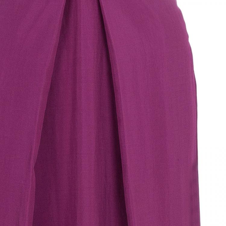 Pre Owned Fendi Fuschia Silk Maxi Dress M