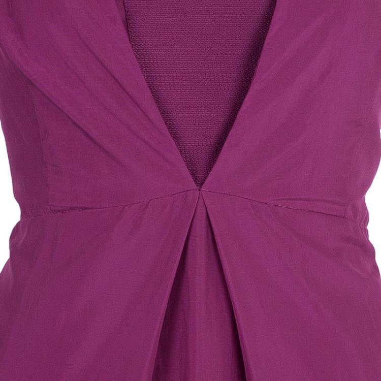 Pre Owned Fendi Fuschia Silk Maxi Dress M