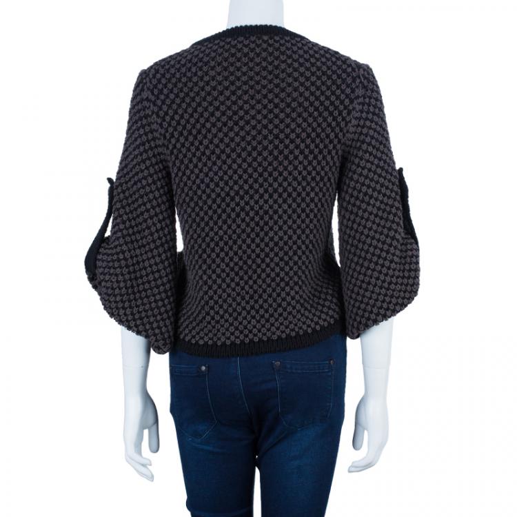 Pre Owned Fendi Wool Knit Long Button Down Cardigan M