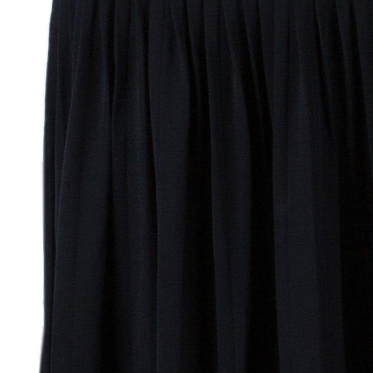 Pre Owned Fendi Black Pleated Maxi Dress M