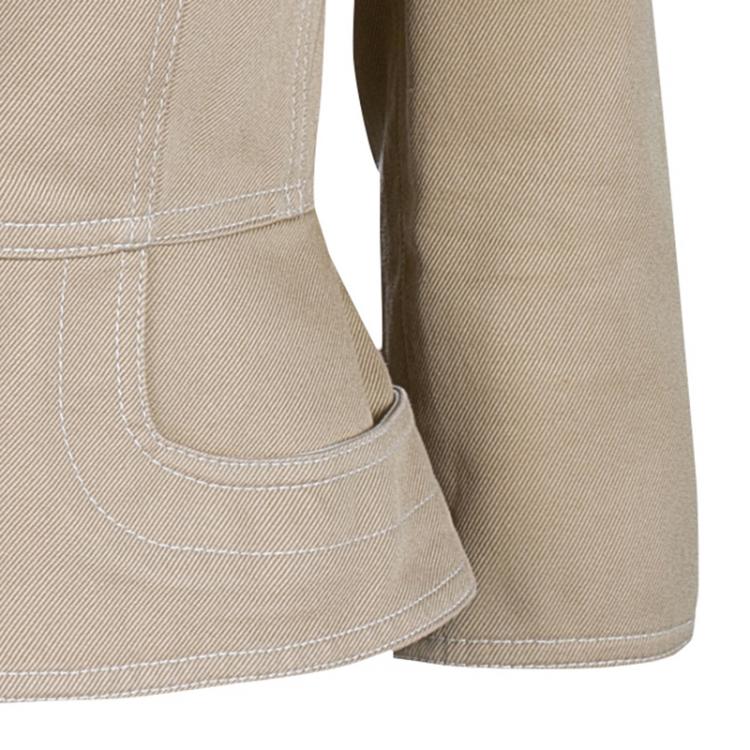 Pre Owned Fendi Beige Cotton Blazer S