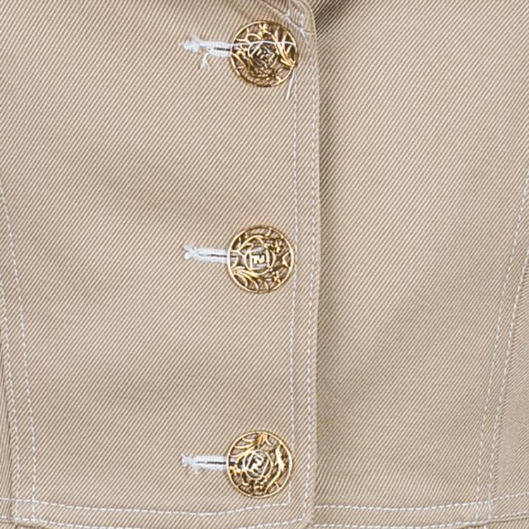 Pre Owned Fendi Beige Cotton Blazer S
