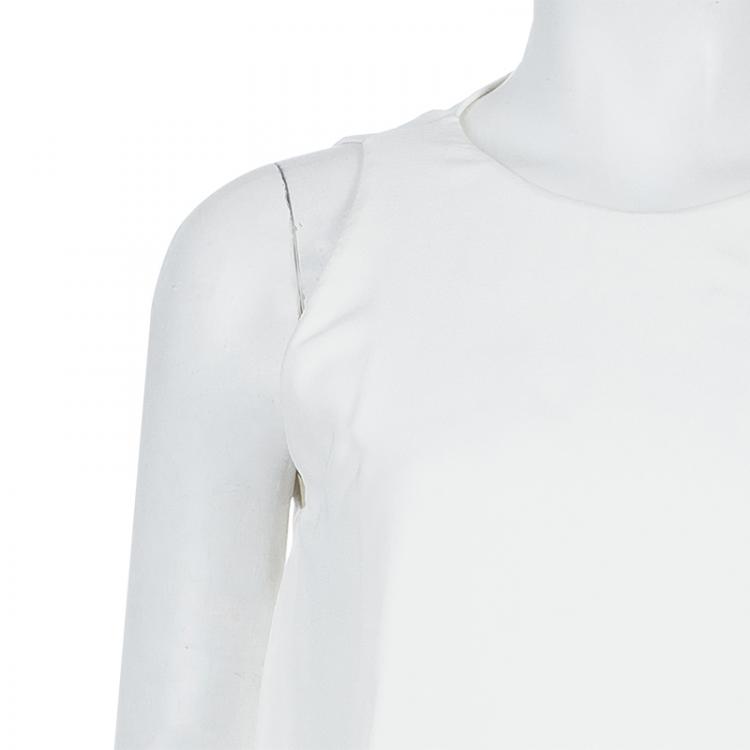 Pre Owned Fendi White Layered Sleeveless Top S