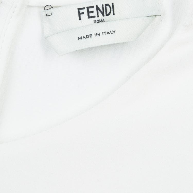 Pre Owned Fendi White Layered Sleeveless Top S