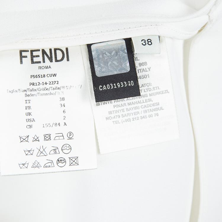 Pre Owned Fendi White Layered Sleeveless Top S