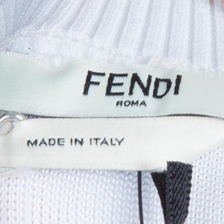 Pre Owned Fendi White Karlito Sweatshirt M