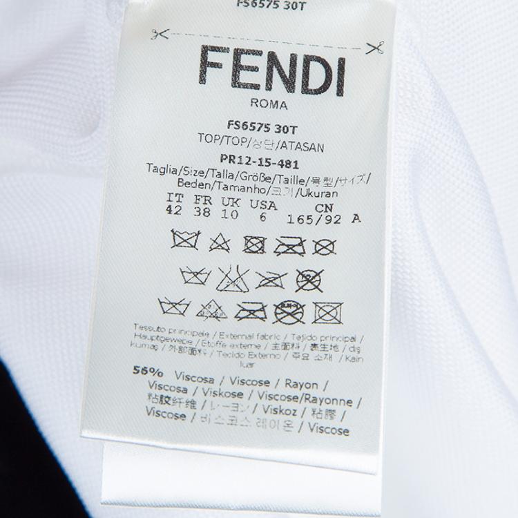 Pre Owned Fendi White Karlito Sweatshirt M