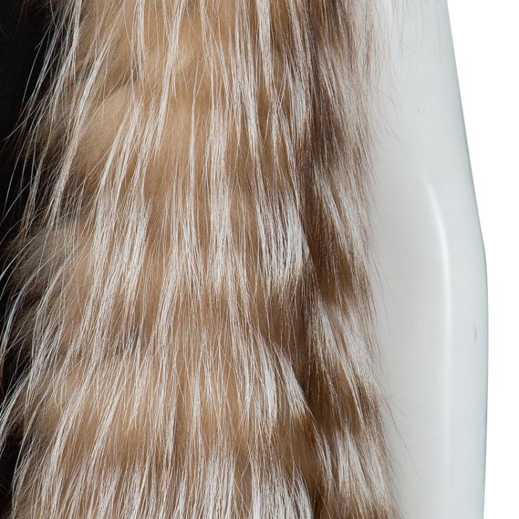 Pre Owned Fendi Brown Long Front Cropped Back Fur Vest S