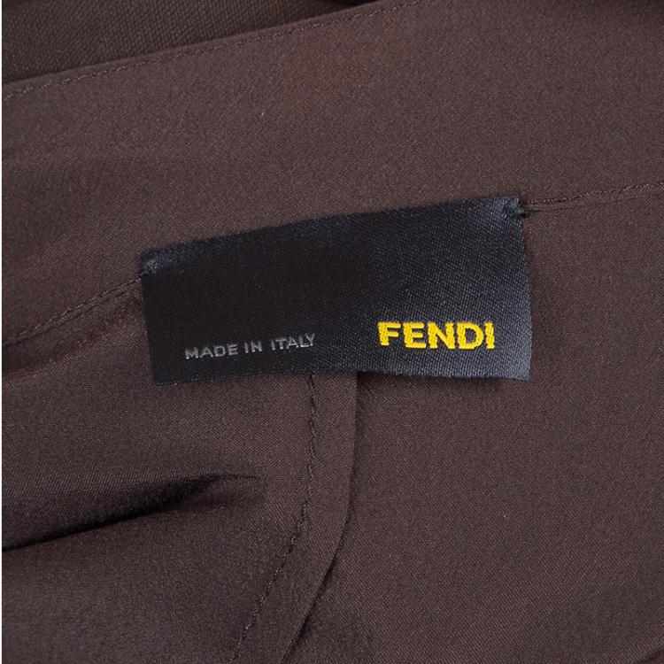 Pre Owned Fendi Brown Sleeveless Jumpsuit M
