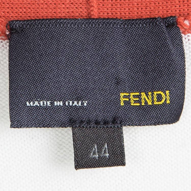 Pre Owned Fendi Multicolor Striped Knit Button Front Cardigan M