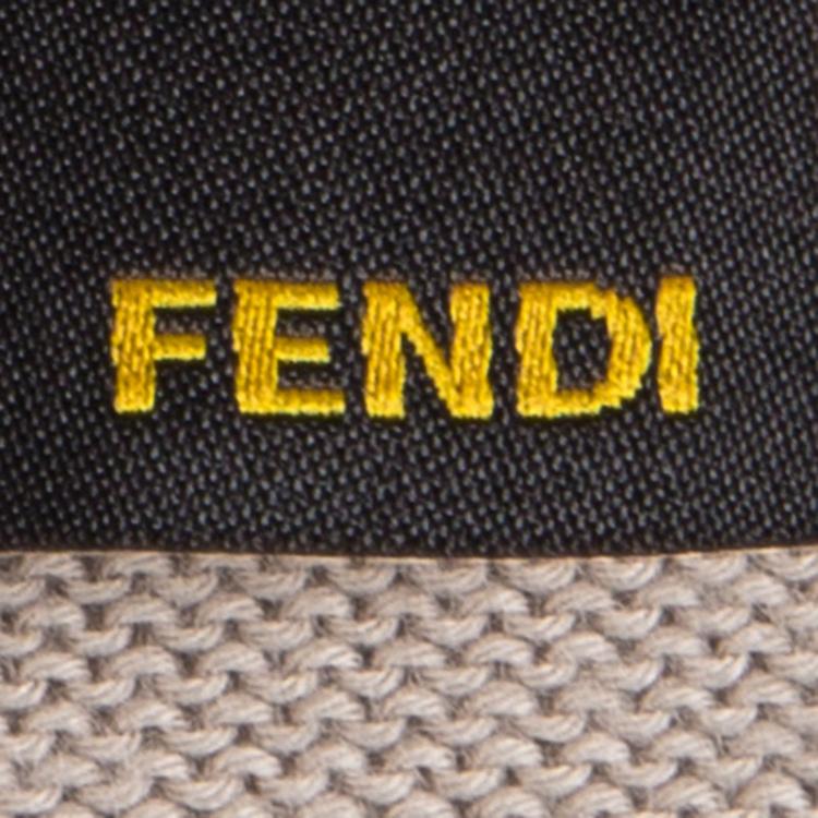 Pre Owned Fendi Beige Floral Applique Detail Short Sleeve Cropped Cardigan M
