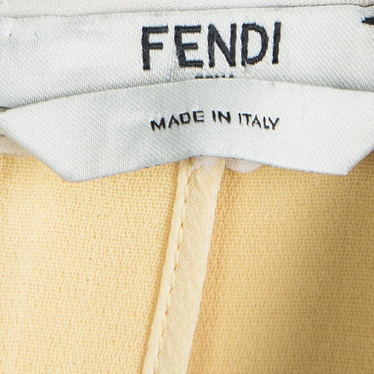 Pre Owned Fendi Two Tone Short Sleeve Mini Dress M