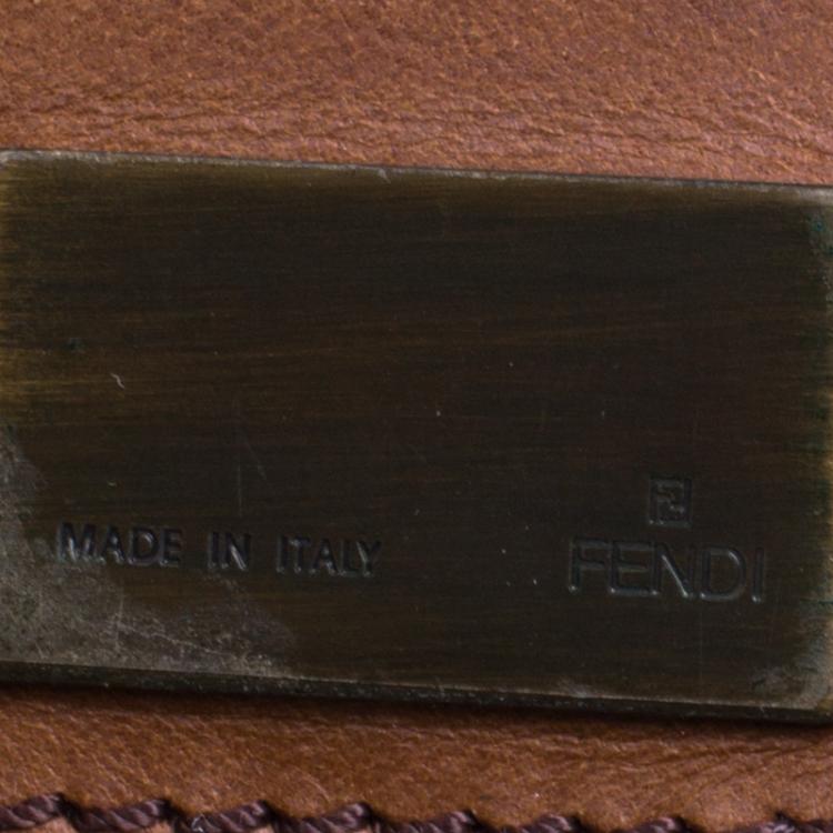 Pre Owned Fendi Brown Zucca Canvas Large Boston Bag