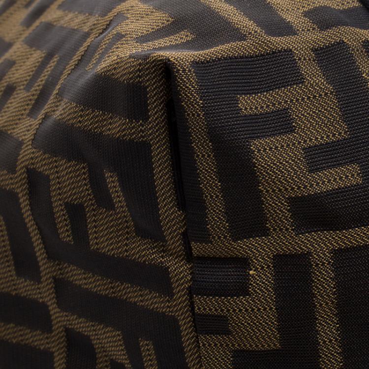 Pre Owned Fendi Brown Zucca Canvas Large Boston Bag
