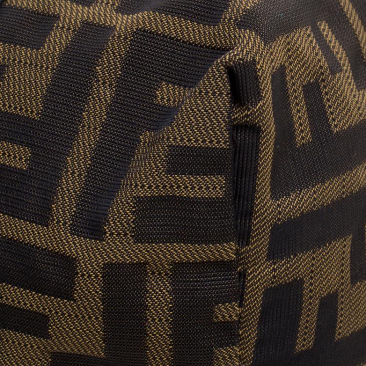 Pre Owned Fendi Brown Zucca Canvas Large Boston Bag