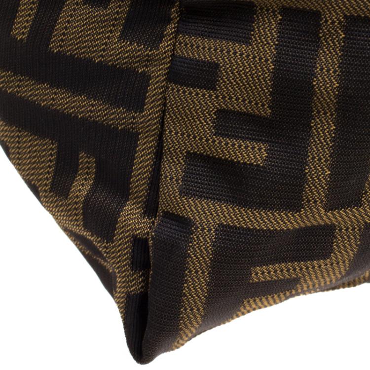 Pre Owned Fendi Brown Zucca Canvas Large Boston Bag