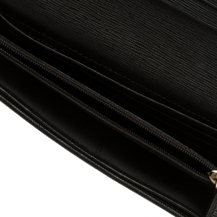 Pre Owned Fendi Tobacco Zucca Spalmati Continental Wallet  