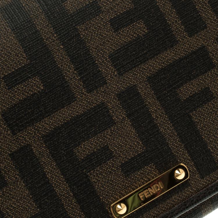 Pre Owned Fendi Tobacco Zucca Spalmati Continental Wallet  