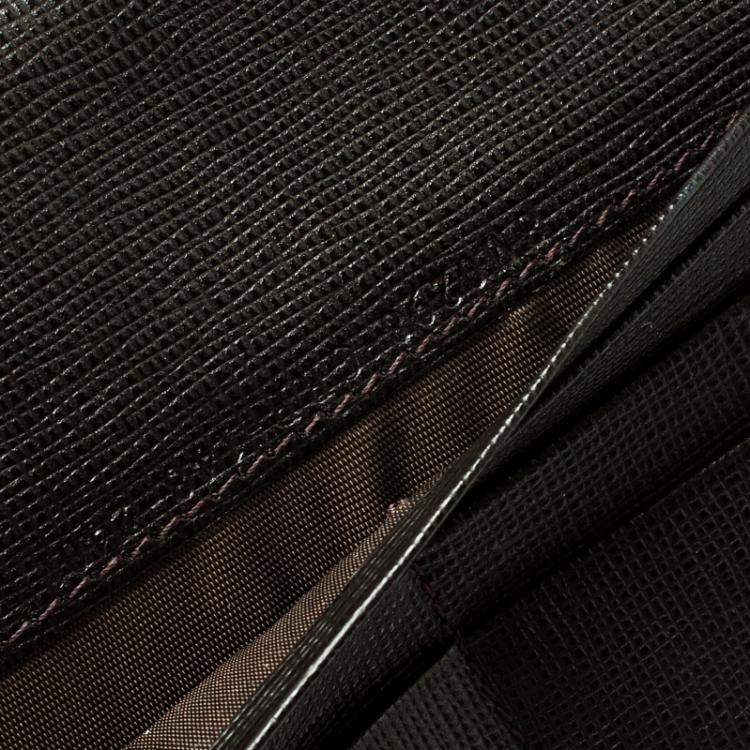 Pre Owned Fendi Tobacco Zucca Spalmati Continental Wallet  