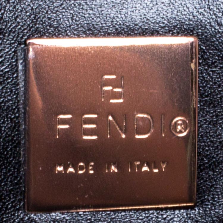 Pre Owned Fendi Dark Brown Zucchino Canvas Baguette Shoulder Bag
