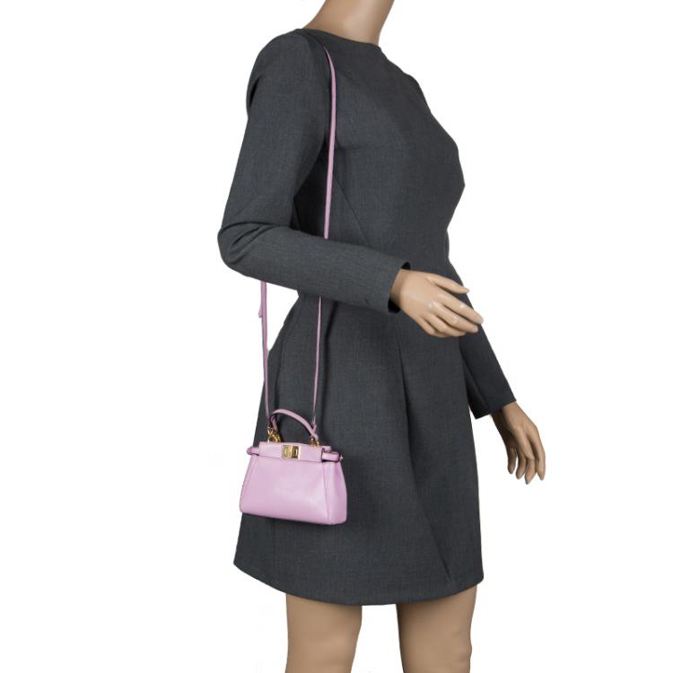 Fendi Pink Leather Micro Peekaboo Bag Fendi TLC