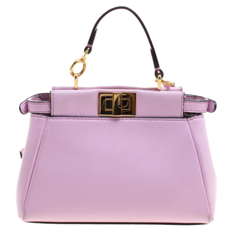 مملوكة مسبقًا Fendi Pink Leather Micro Peekaboo Bag