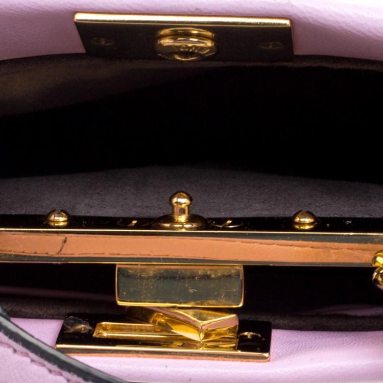 مملوكة مسبقًا Fendi Pink Leather Micro Peekaboo Bag