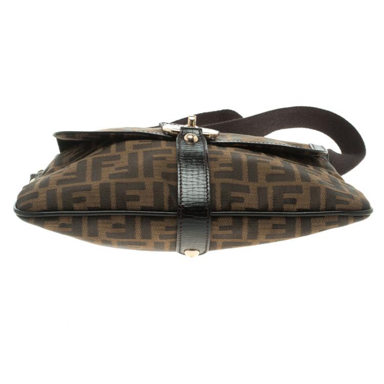 Pre Owned Fendi Tobacco Zucca Canvas Medium Messenger Bag
