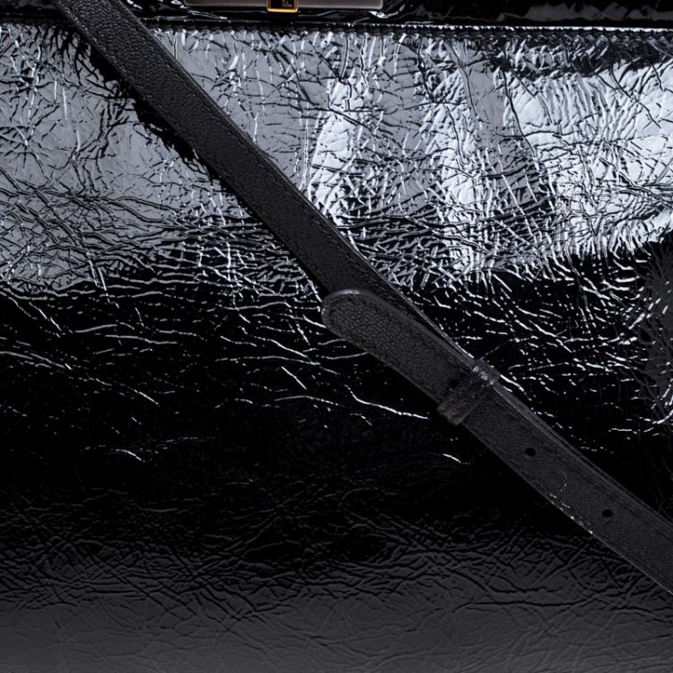 مملوكة مسبقًا Fendi Black Patent Leather Large Peekaboo Top Handle Bag