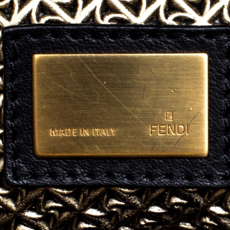 مملوكة مسبقًا Fendi Black Patent Leather Large Peekaboo Top Handle Bag