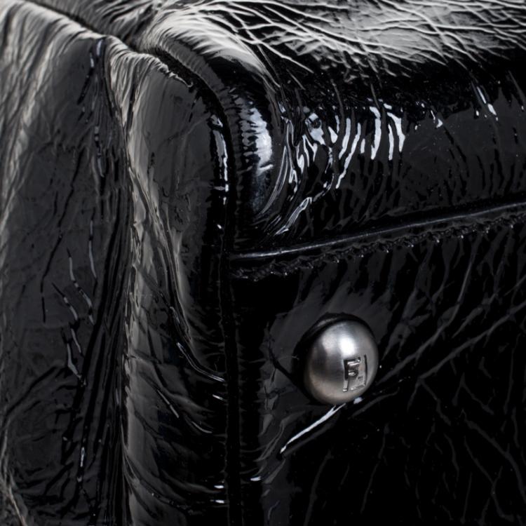 مملوكة مسبقًا Fendi Black Patent Leather Large Peekaboo Top Handle Bag