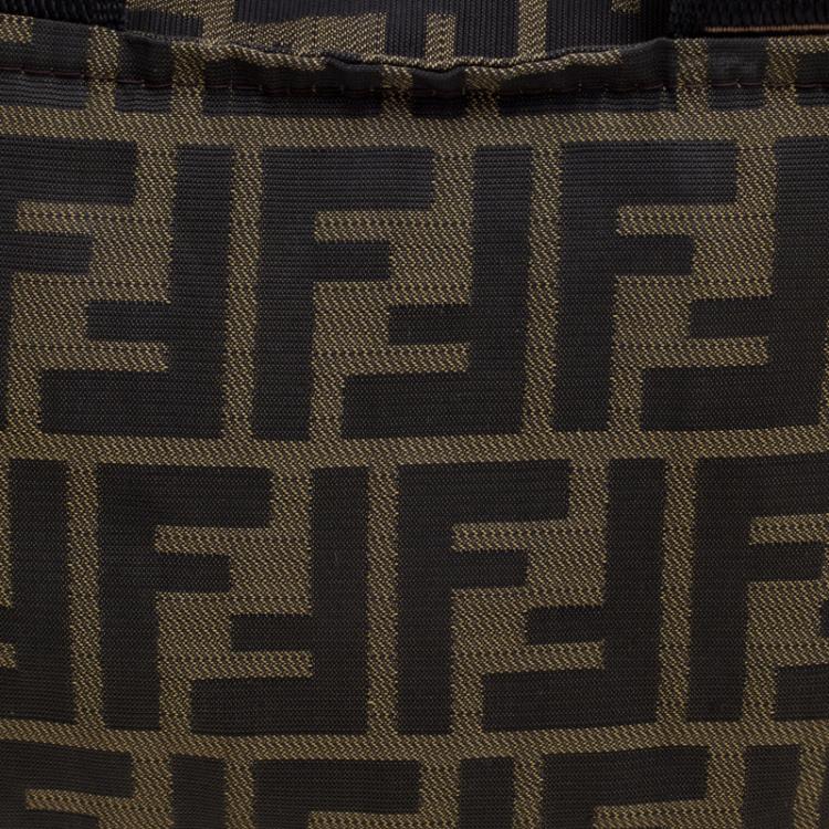 Pre Owned Fendi Tobacco Zucca Canvas Bowling Bag