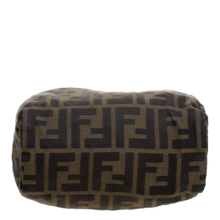 Pre Owned Fendi Tobacco Zucca Canvas Bowling Bag