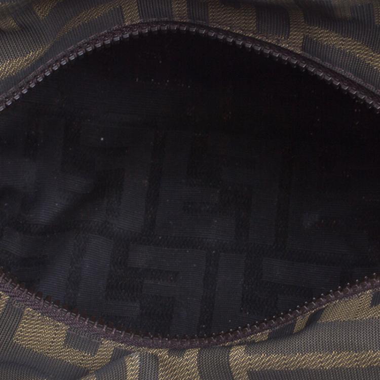 Pre Owned Fendi Tobacco Zucca Canvas Bowling Bag