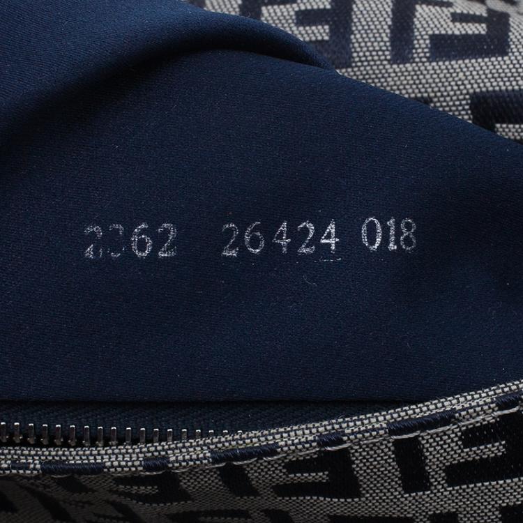 Pre Owned Fendi Black Zucchino Monogram Baguette