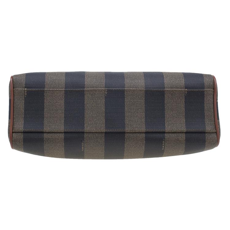 Pre Owned Fendi Striped Pequin Small Tote Bag