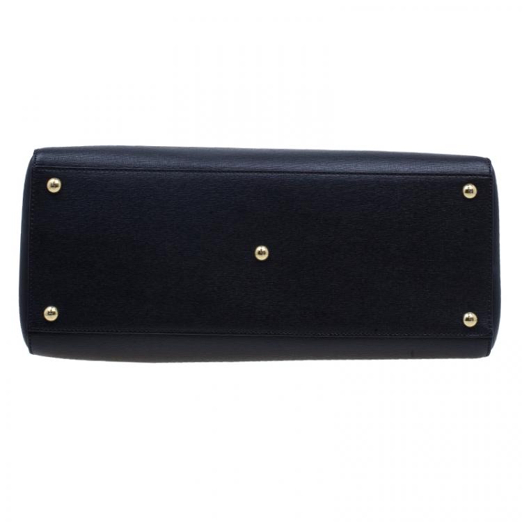 Pre Owned Fendi Black Saffiano Leather 2Jours Tote