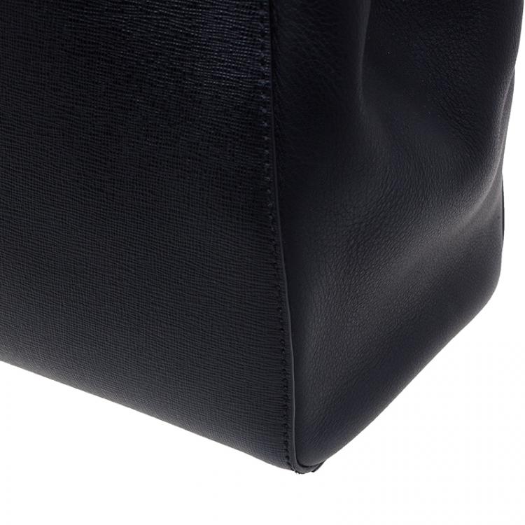 Pre Owned Fendi Black Saffiano Leather 2Jours Tote