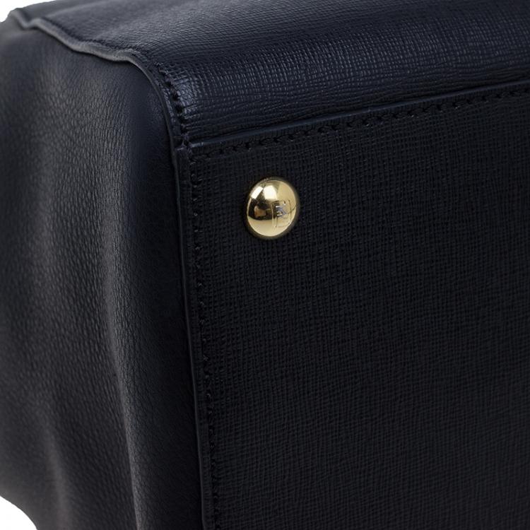 Pre Owned Fendi Black Saffiano Leather 2Jours Tote