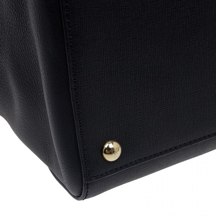 Pre Owned Fendi Black Saffiano Leather 2Jours Tote