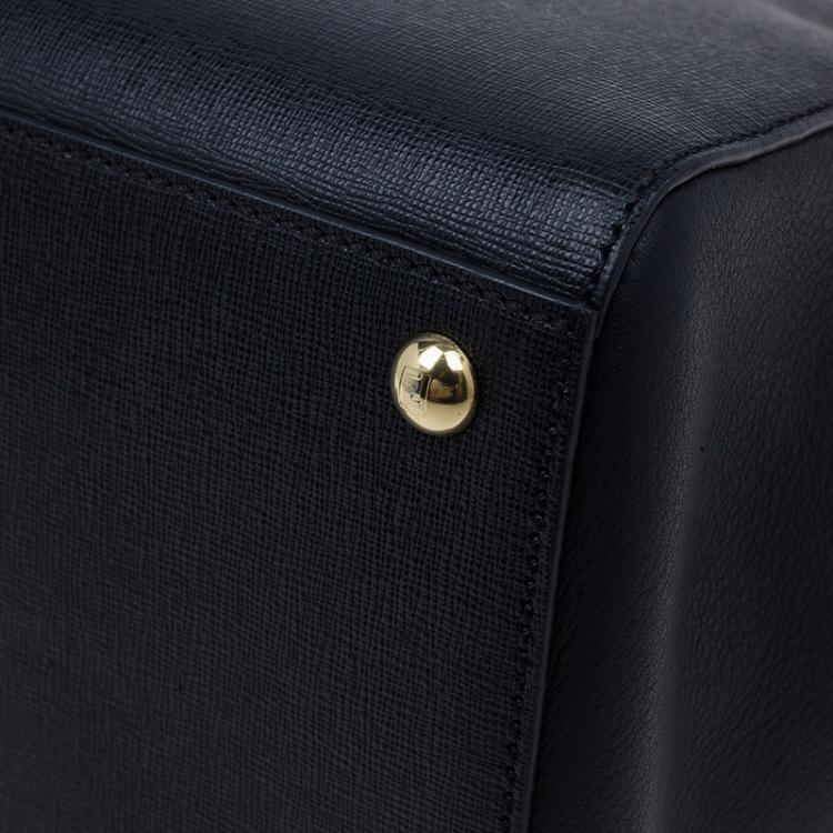 Pre Owned Fendi Black Saffiano Leather 2Jours Tote