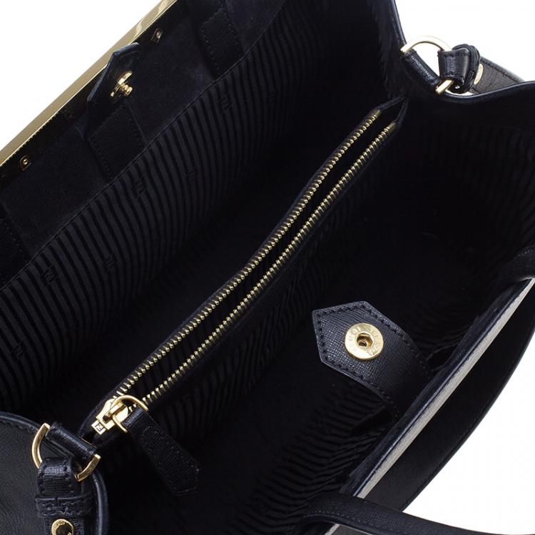 Pre Owned Fendi Black Saffiano Leather 2Jours Tote